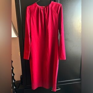 Calvin Klein Long Sleeve Red Dress